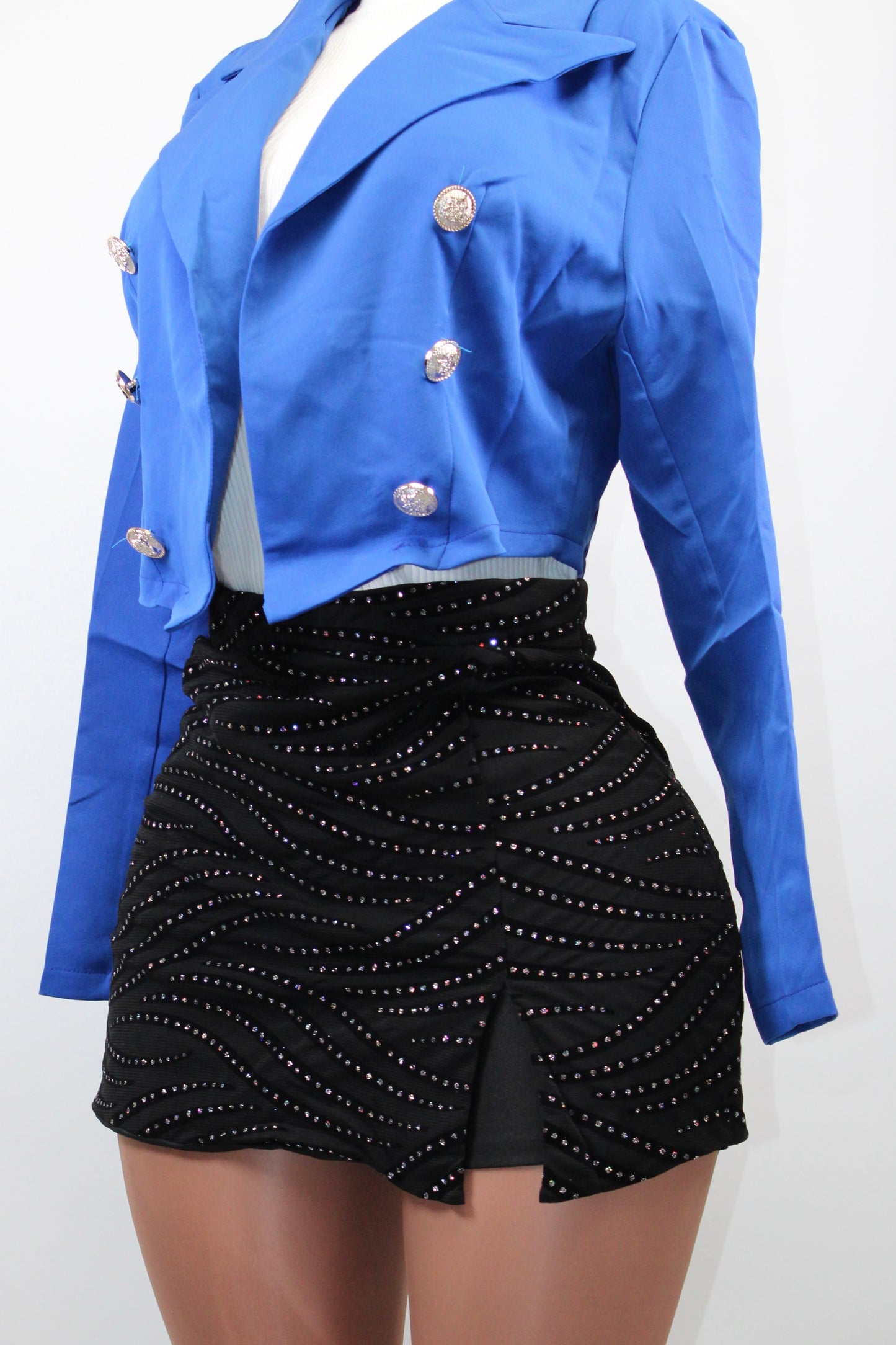 RHINESTONE & ASYMMETRIC WRAP SKORTS