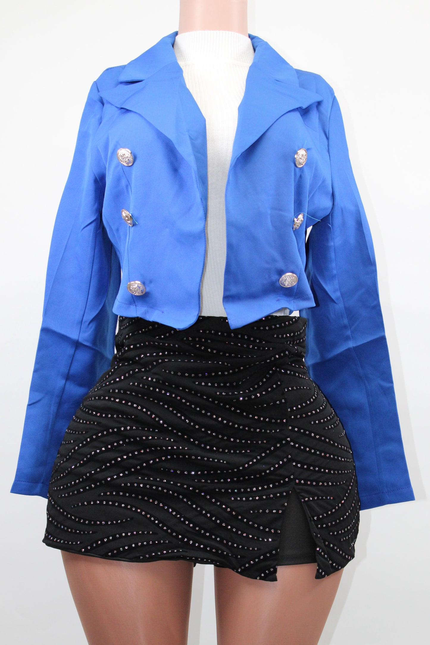 RHINESTONE & ASYMMETRIC WRAP SKORTS