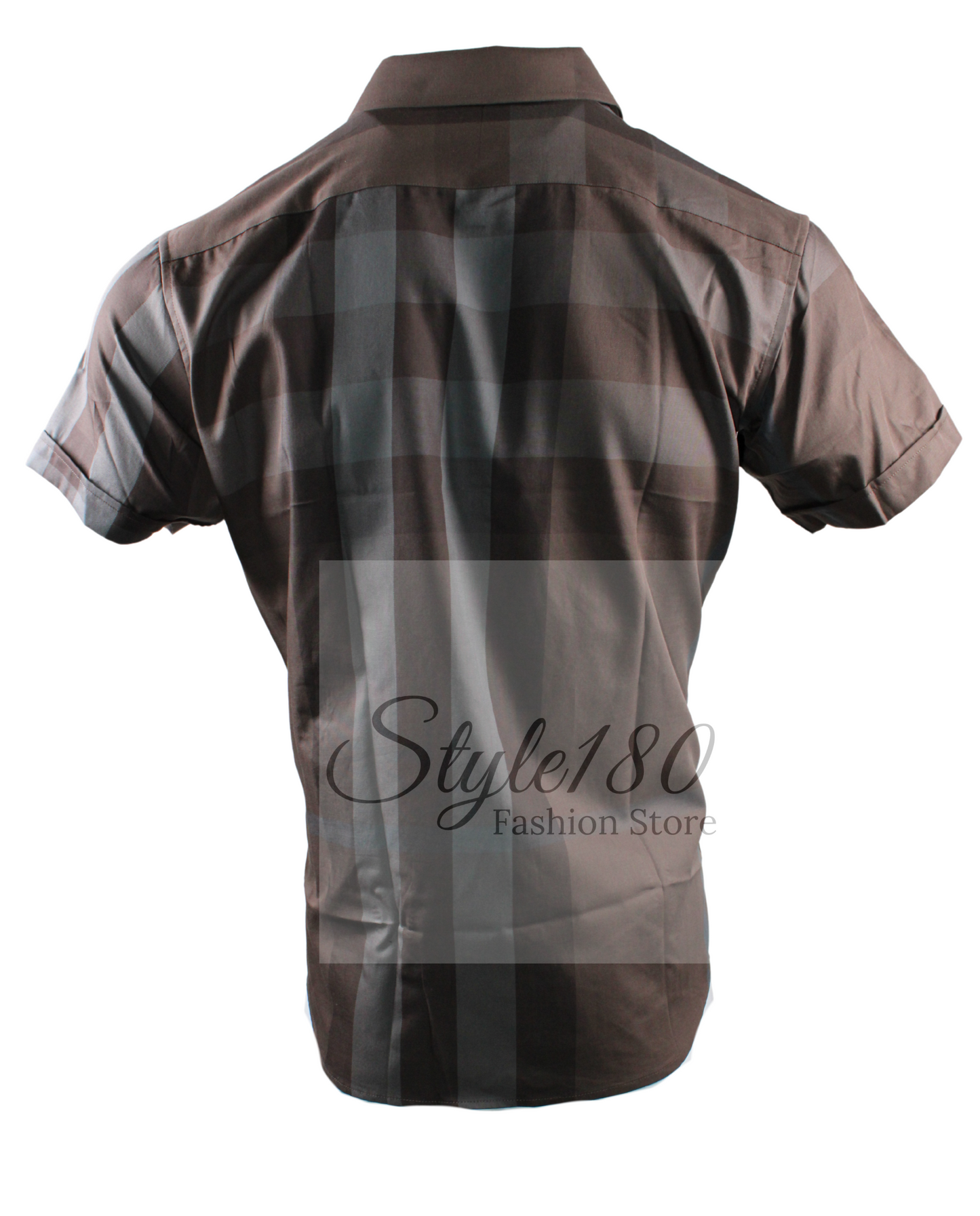 Men's Top Dress Shirt Short Sleeve Plaid