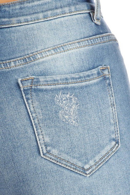 Medium Destroy Fray Ankle Authentic Denim