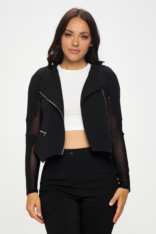 Blazer Jacket See-through Sleeves Fashion