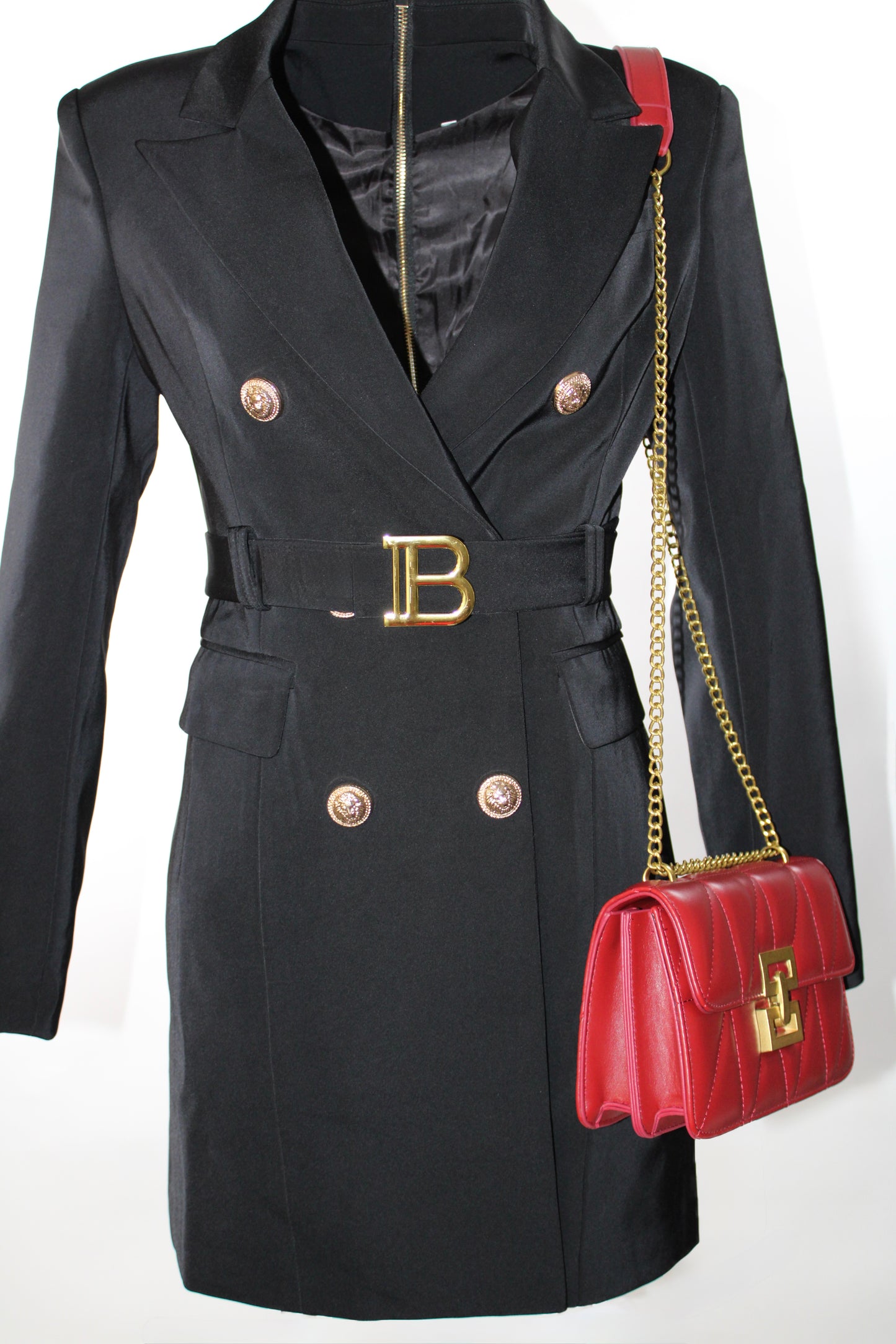 European Blazer Dress Black Women Long Sleeve
