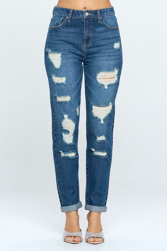 High Waist Ripped Jeans