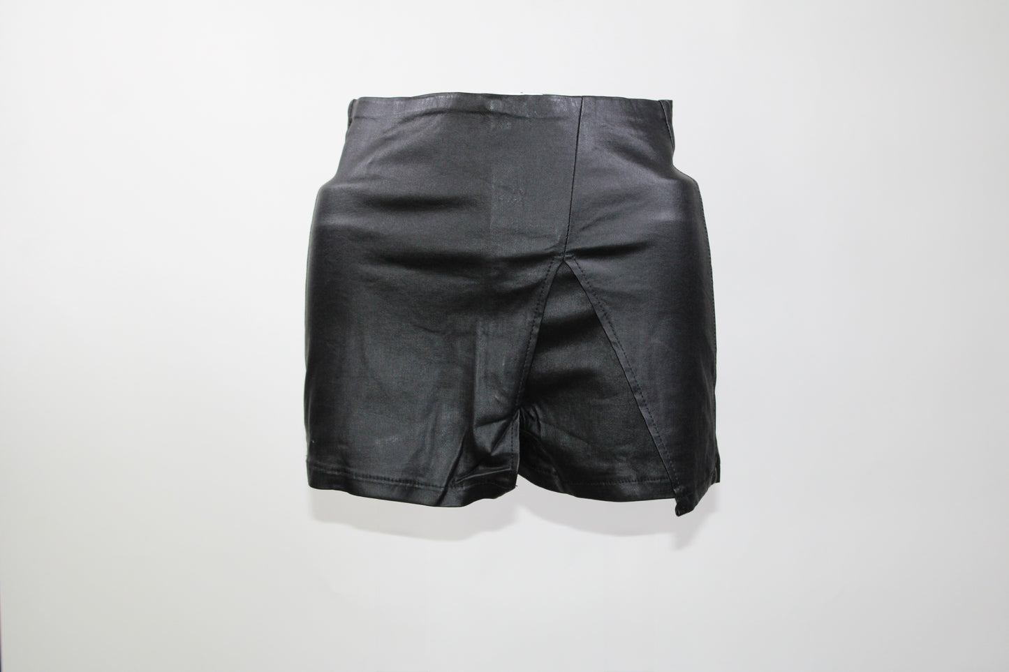 Short Skirt PU Leather Skort Medium Stretch