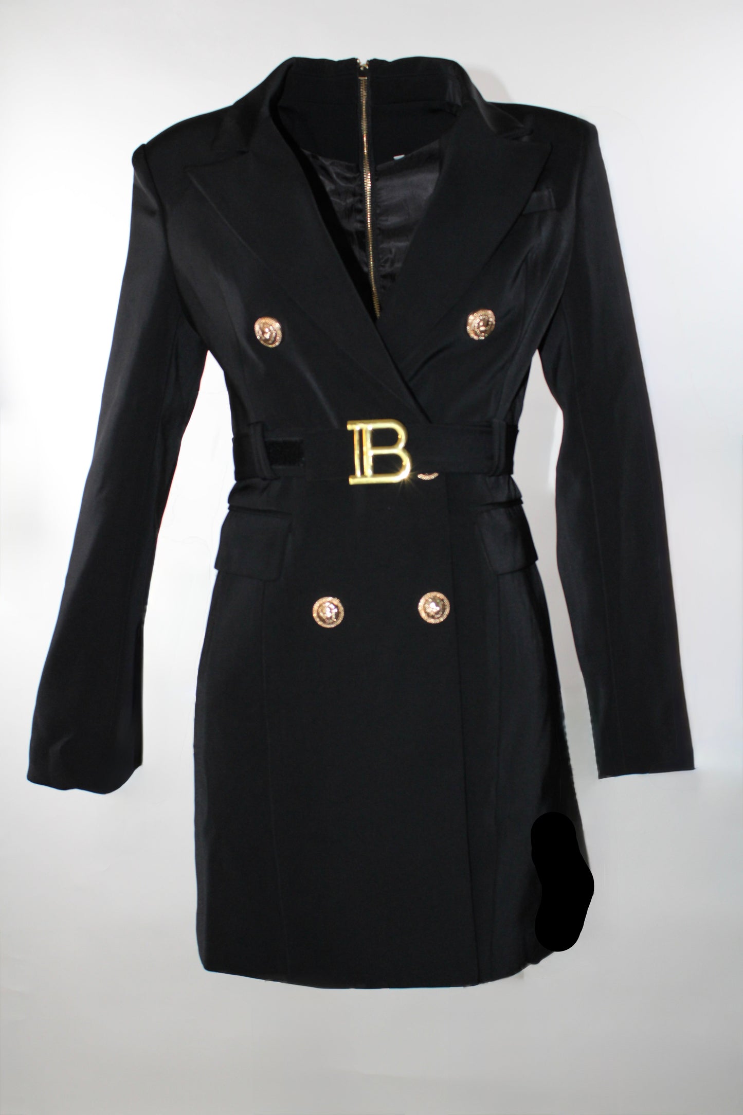 European Blazer Dress Black Women Long Sleeve