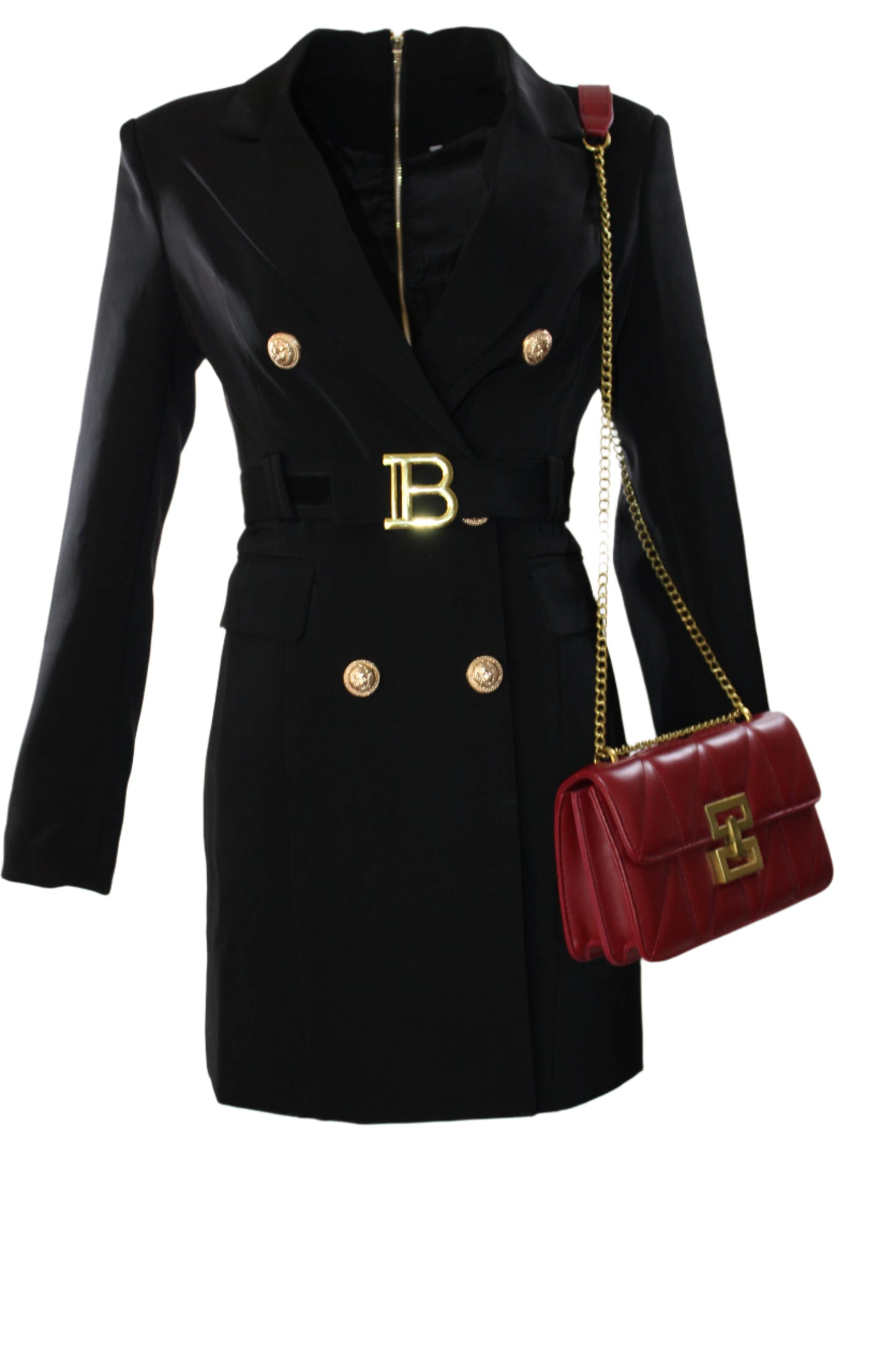 European Blazer Dress Black Women Long Sleeve