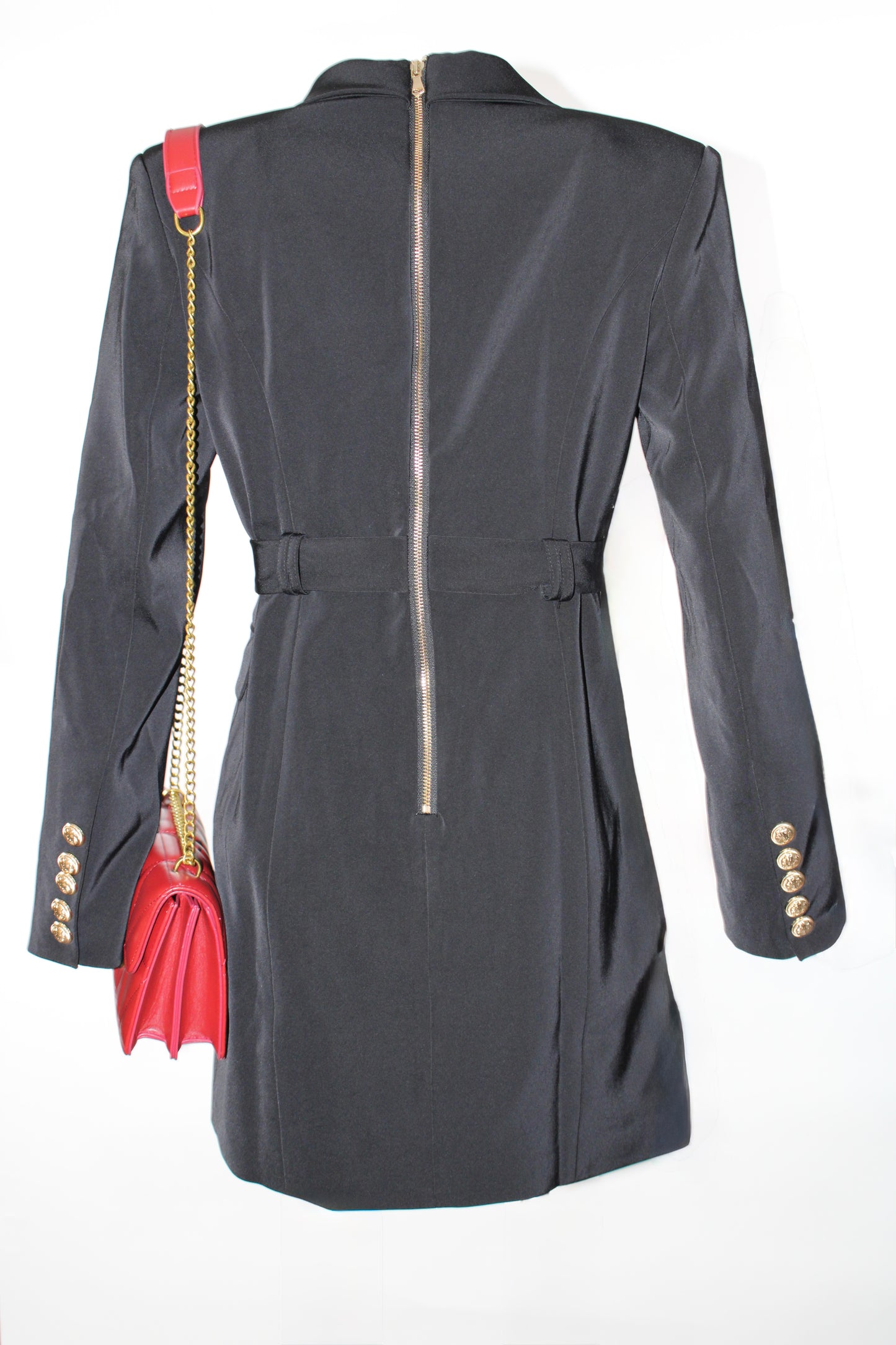 European Blazer Dress Black Women Long Sleeve