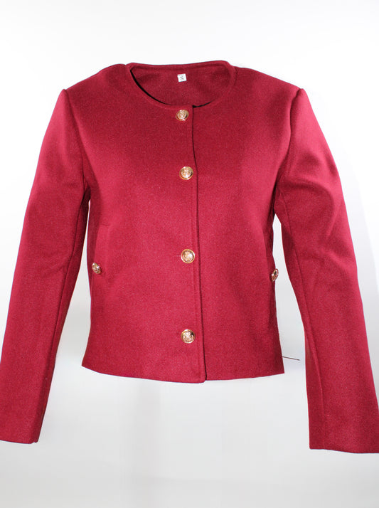 French Style Blazer Jacket For Women Front Long Sleeve