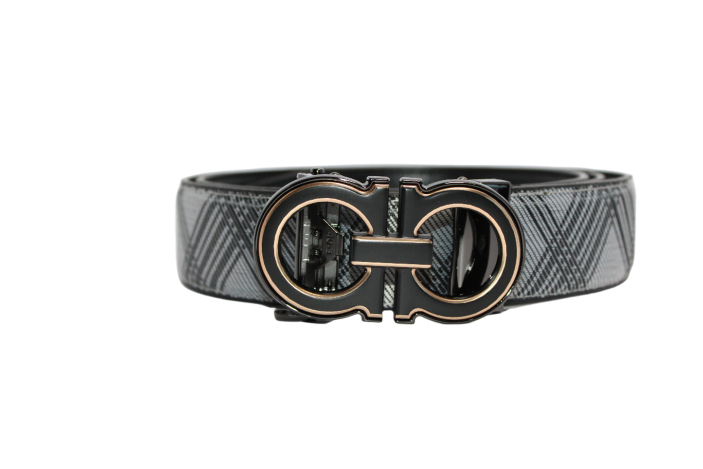Men's Belt Black Leather No Holes Adjustable Ratchet