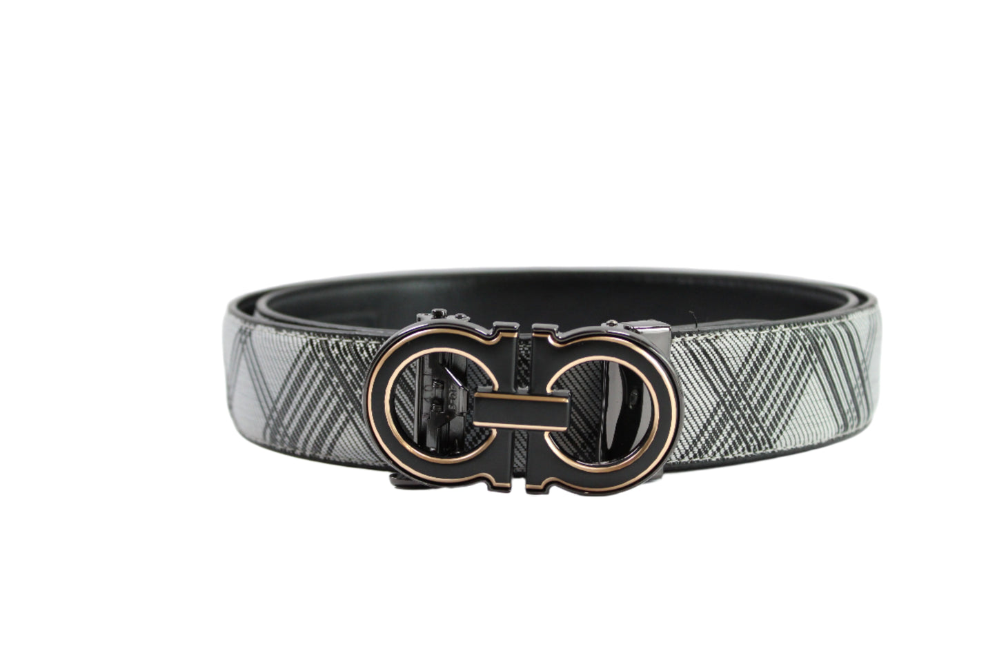 Men's Belt Black Leather No Holes Adjustable Ratchet