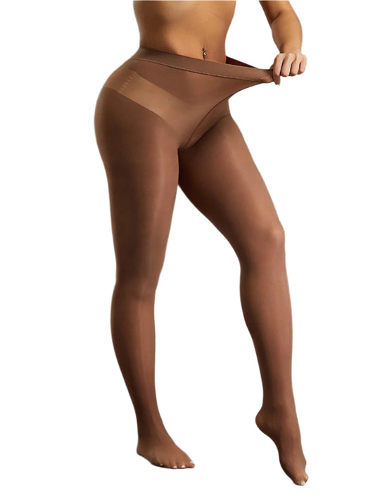 Pantyhose Thighs Women Coffee Brown