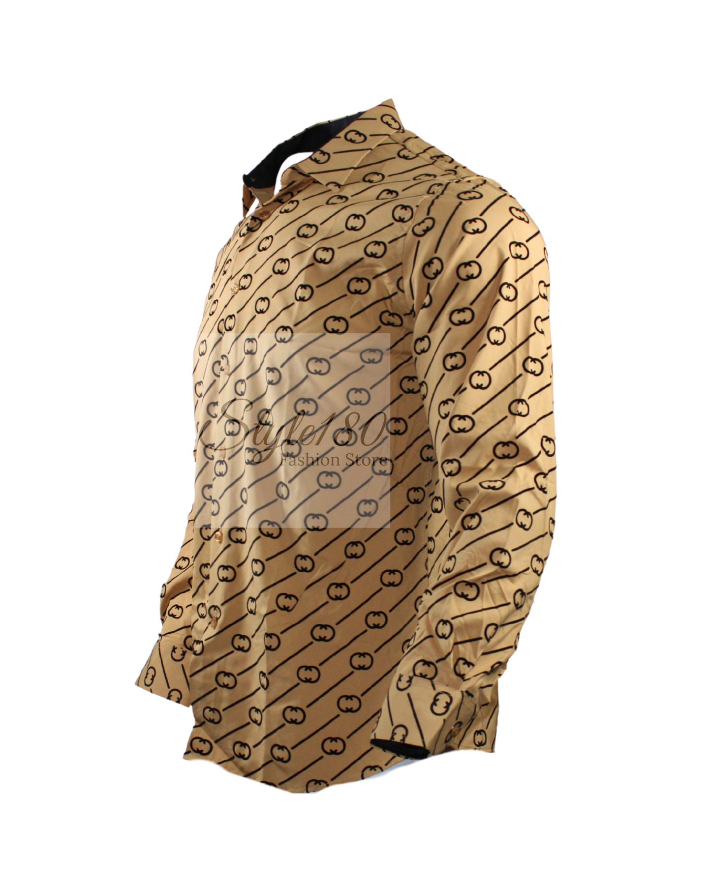 Men's Shirt Top Dress Shirt Long Sleeve Mustard Color