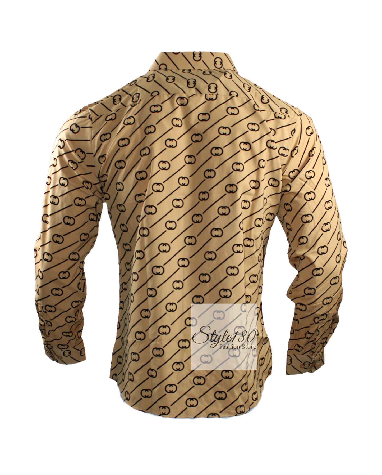 Men's Shirt Top Dress Shirt Long Sleeve Mustard Color