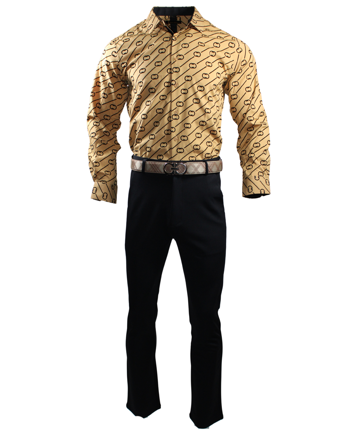 Men's Shirt Top Dress Shirt Long Sleeve Mustard Color
